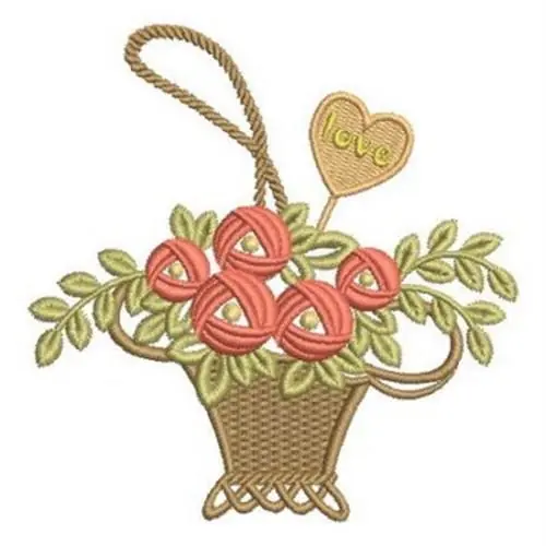 Mega Sale Heirloom Rose Basket Embroidery Design
