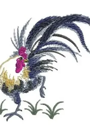 Brush Painting Rooster Embroidery Design Hot Deal