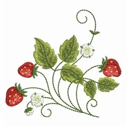 Strawberry Patch Embroidery Design Original