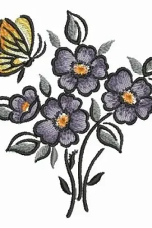 Brush Painting Butterfly Embroidery Design Secure Checkout
