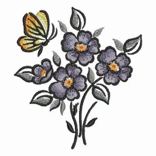 Brush Painting Butterfly Embroidery Design Secure Checkout