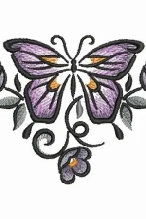 Brush Painting Butterfly Embroidery Design Next Day Delivery