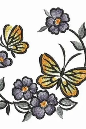 Best Price Brush Painting Butterfly Embroidery Design