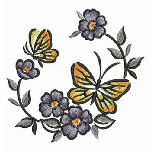 Best Price Brush Painting Butterfly Embroidery Design