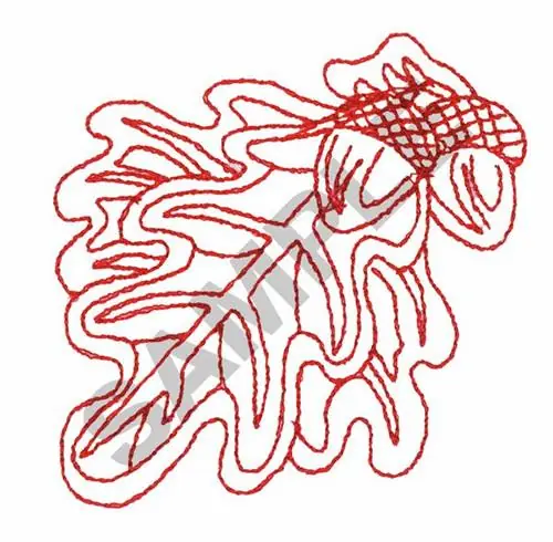 Buy Direct REDWORK LEAVES & ACORNS Embroidery Design