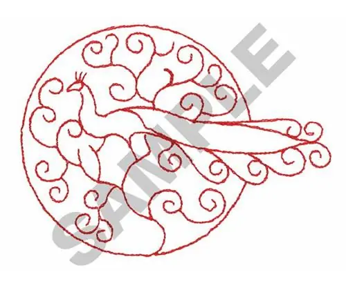 REDWORK PEACOCK Embroidery Design Time-Limited