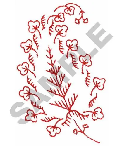 REDWORK LEAF Embroidery Design Premium