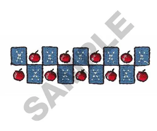 APPLES AND SQUARES Embroidery Design Price Cut