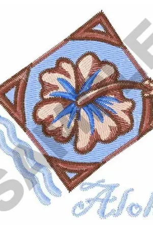 ALOHA Embroidery Design Modern