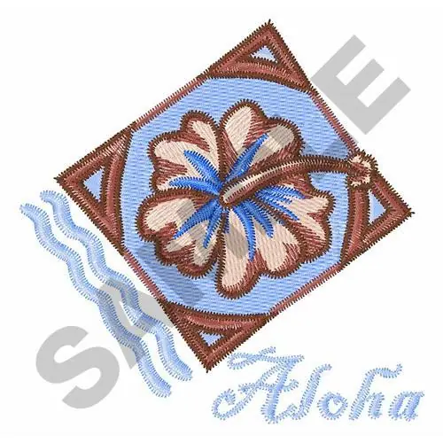 ALOHA Embroidery Design Modern