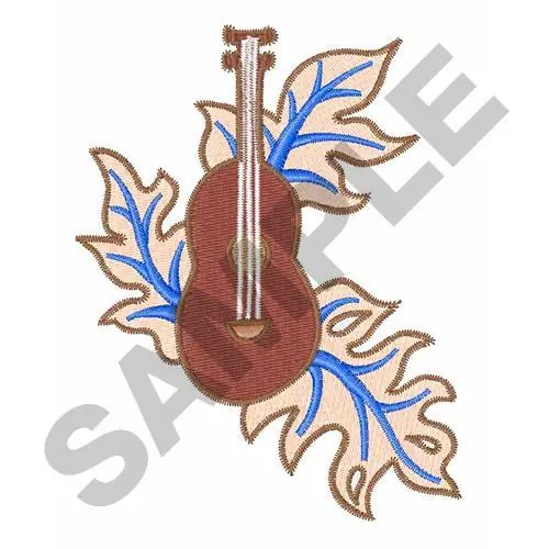 Brand New PACIFIC ISLAND LEAF GUITAR Embroidery Design