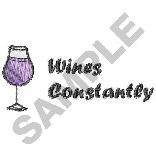 One Day Deal GLASS OF WINE Embroidery Design