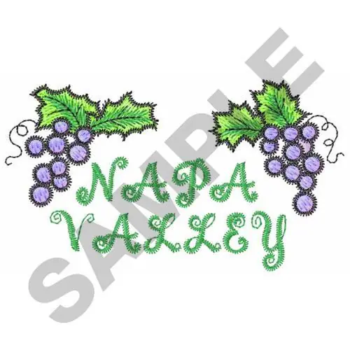 NAPA VALLEY Embroidery Design High Quality