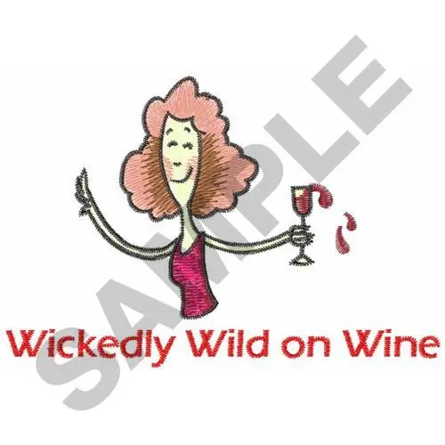 Free Returns WOMAN DRINKING WINE Embroidery Design