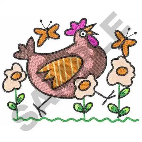 Best Choice EGG FLOWERS & CHICKEN Embroidery Design