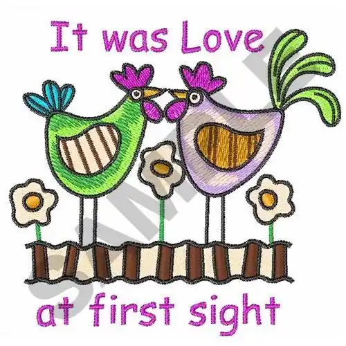 LOVE AT FIRST SIGHT Embroidery Design Same Day Shipping
