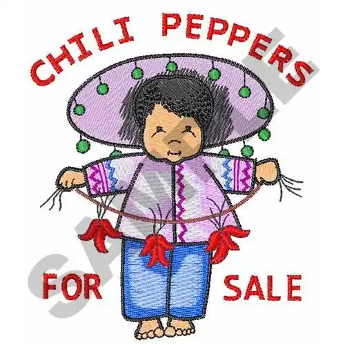 CHILI PEPPERS FOR SALE Embroidery Design Instant Buy