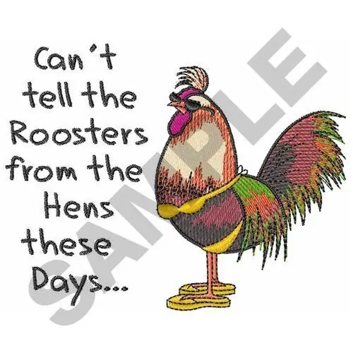 TELL ROOSTERS FROM HENS Embroidery Design Exclusive Offer