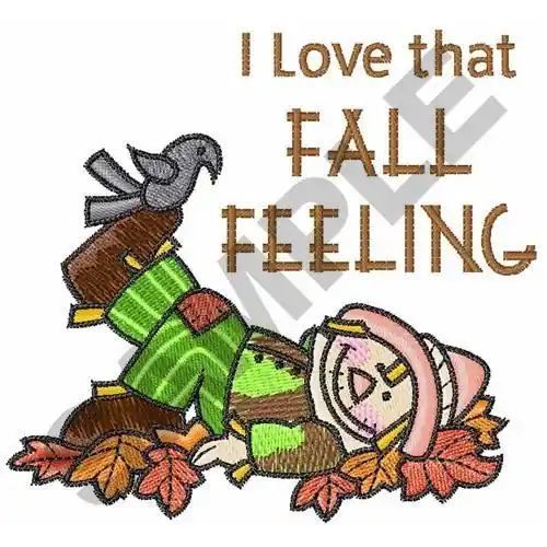 Luxury LOVE THAT FALL FEELING Embroidery Design