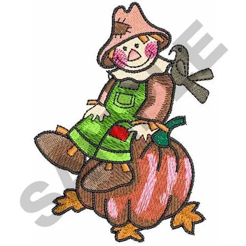 Clearance SCARECROW ON PUMPKIN Embroidery Design