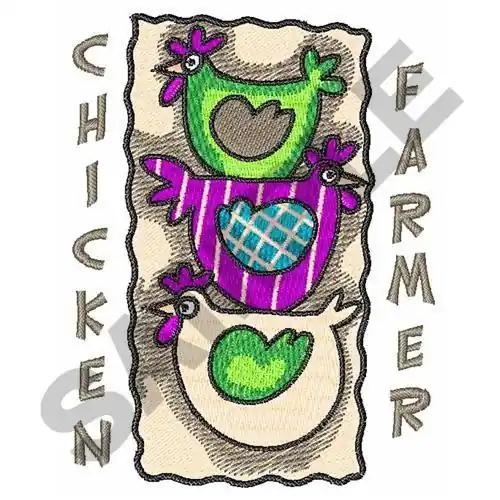 CHICKEN FARMER Embroidery Design Trending