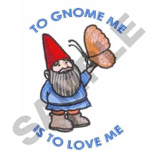 GARDEN GNOME BUTTERFLY Embroidery Design Latest