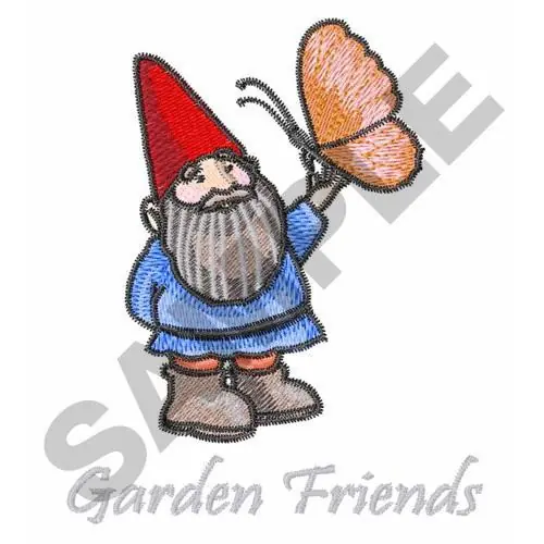 GARDEN GNOME BUTTERFLY Embroidery Design Buy Direct