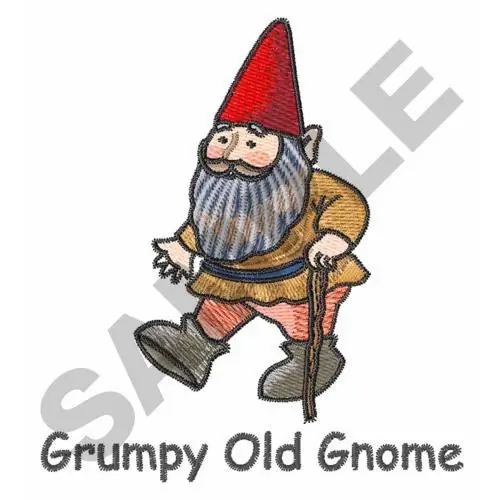 Bargain GNOME WITH CANE Embroidery Design