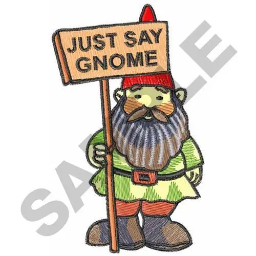 Exclusive Offer GNOME WITH SIGN Embroidery Design