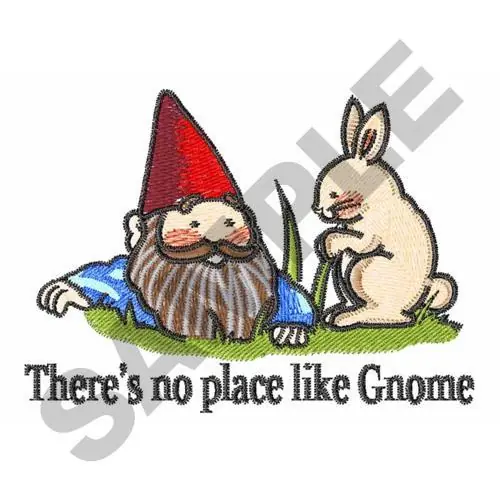 GNOME WITH RABBIT Embroidery Design Free Delivery