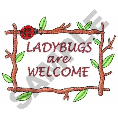 LADYBUGS ARE WELCOME Embroidery Design Direct From Manufacturer