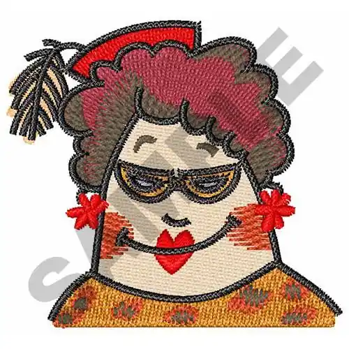 Top Rated RED HAT WOMAN Embroidery Design