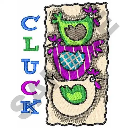 Luxury CLUCK Embroidery Design