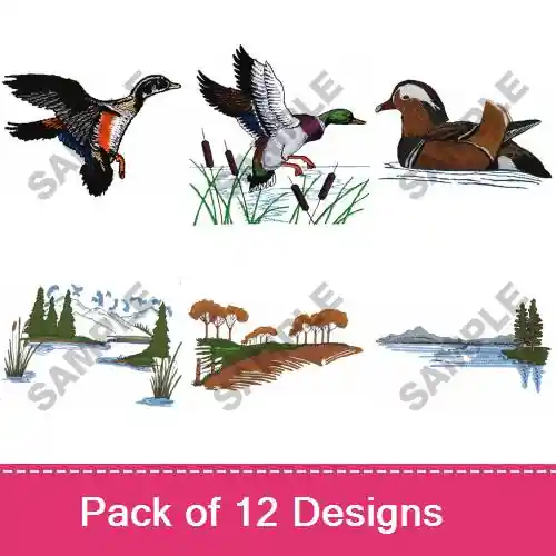 JUMBO WILD BIRD SCENES I Embroidery design pack by Great Notions, Embroidery Packs on EmbroideryDesigns.com Weekend Sale