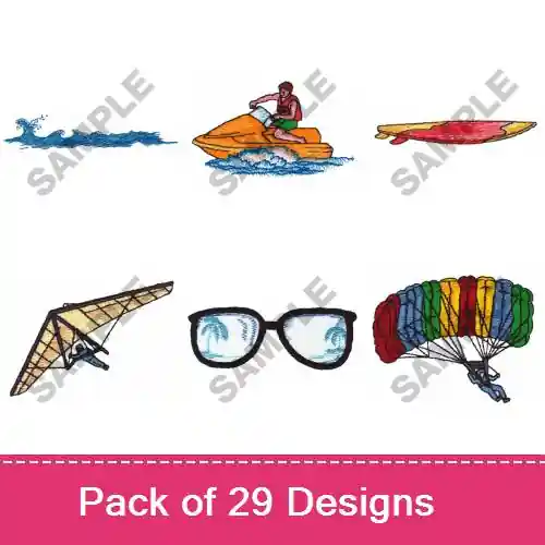Last Chance SUMMER Embroidery design pack by Great Notions, Embroidery Packs on EmbroideryDesigns.com