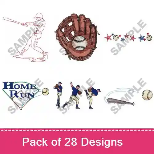 In Demand BASEBALL Embroidery design pack by Great Notions, Embroidery Packs on EmbroideryDesigns.com