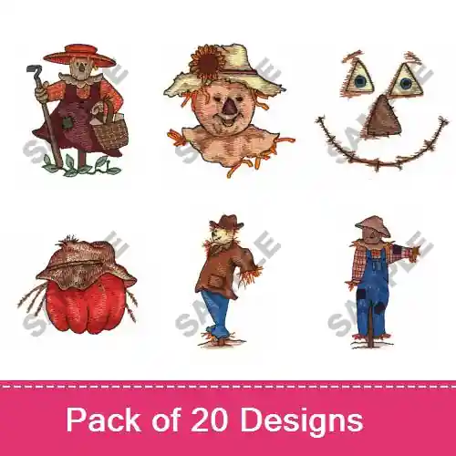 SCARECROW I Embroidery design pack by Great Notions, Embroidery Packs on EmbroideryDesigns.com Deal