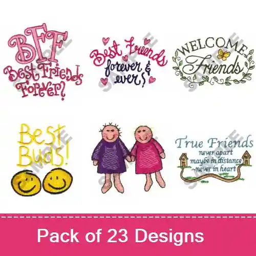 Limited Edition FRIENDSHIP I Embroidery design pack by Great Notions, Embroidery Packs on EmbroideryDesigns.com