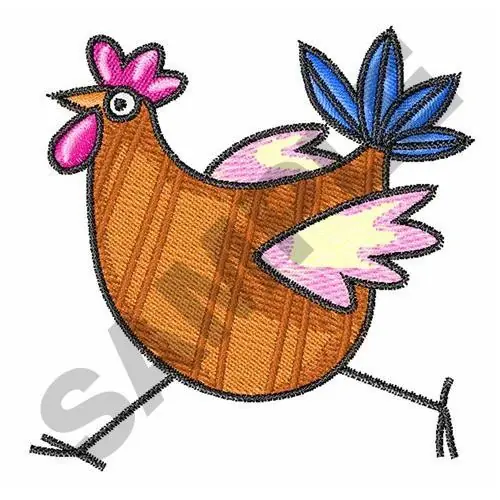 CHICKEN RUNNING Embroidery Design Secure Checkout