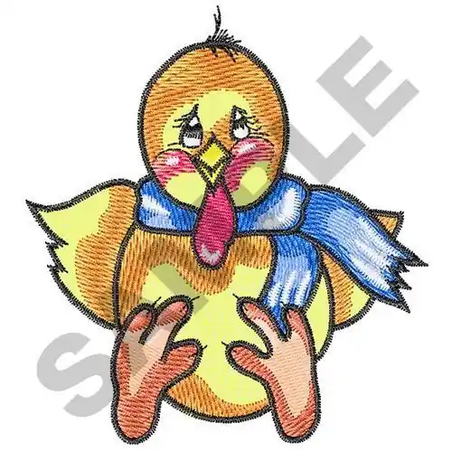 BABY CHICK WITH SCARF Embroidery Design Brand New