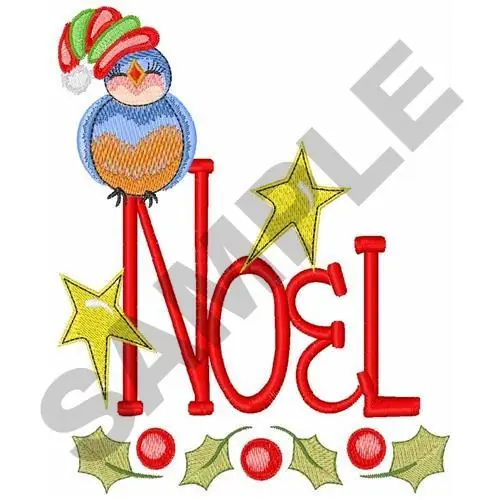 NOEL BLUEBIRD Embroidery Design Final Sale