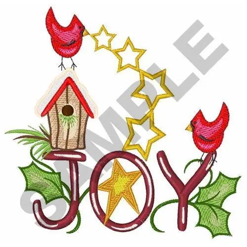 Best Seller CARDINAL WITH STARS Embroidery Design