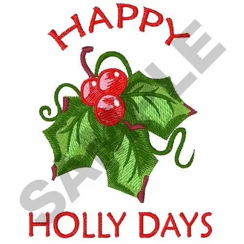Editor’s Pick HAPPY HOLLY DAYS Embroidery Design