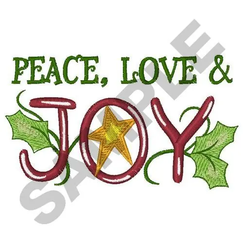 Next Day Delivery PEACE LOVE AND JOY Embroidery Design