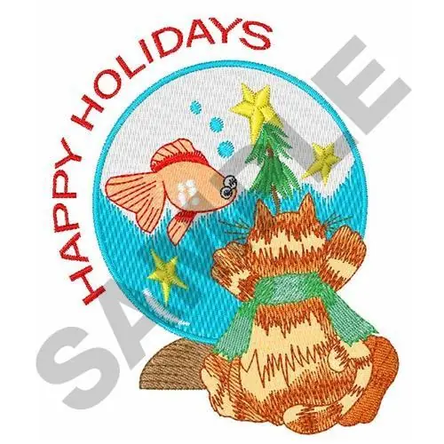 Genuine HAPPY HOLIDAYS Embroidery Design