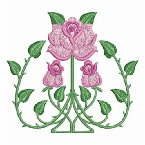 Art Nouveau Roses Embroidery Design New Arrival