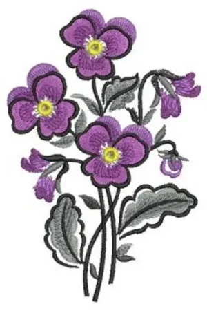 Brush Painting Pansies Embroidery Design Mega Sale