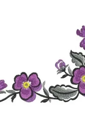 Brush Paint Pansy Corner Embroidery Design Place Order