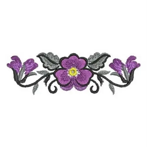 Secure Checkout Painted Pansy Border Embroidery Design