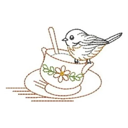 Free Shipping Vintage Sugar Pot Embroidery Design
